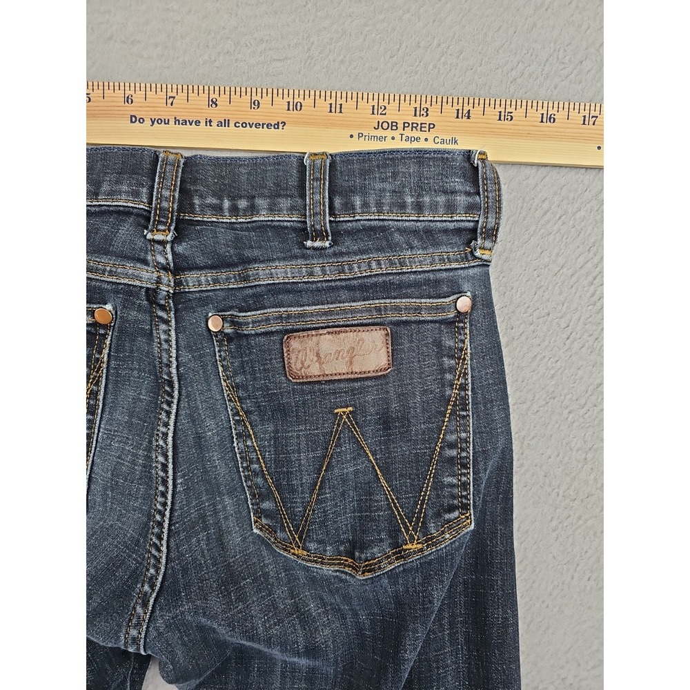 Wrangler Retro Dark Blue 29x35 Men's Slim Fit Bootcut Jeans 77MWZDX - Picture 6 of 7